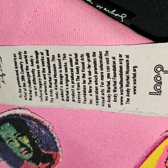 Loop Htf Andy Warhol Pink Guns Graphic Art Tote Bag - Picture 9 of 11